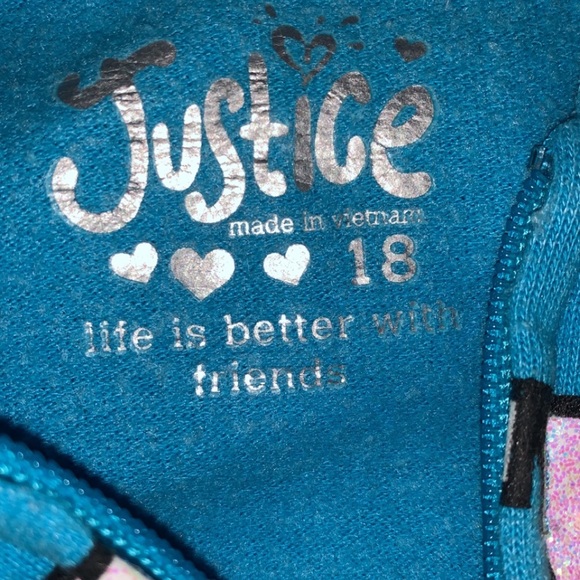 Blue glow in the dark Justice volleyball zip up sweater - Picture 3 of 3